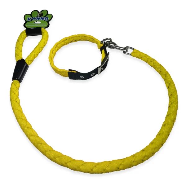 Traílla trenzada gruesa 90 cms + collar razas grandes - Imagen 2