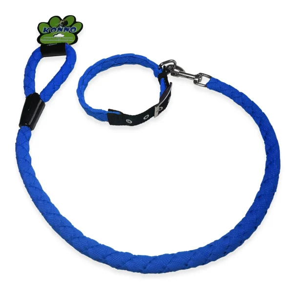 Traílla trenzada gruesa 90 cms + collar razas grandes - Imagen 3