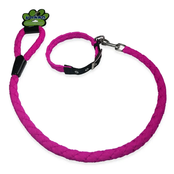 Traílla trenzada gruesa 90 cms + collar razas grandes - Imagen 4