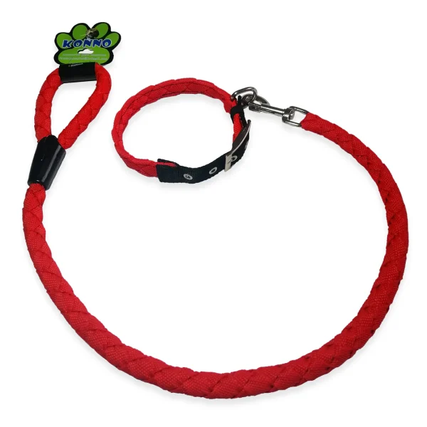 Traílla trenzada gruesa 90 cms + collar razas grandes - Imagen 8
