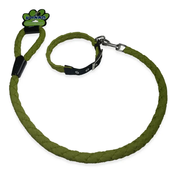 Traílla trenzada gruesa 90 cms + collar razas grandes - Imagen 9
